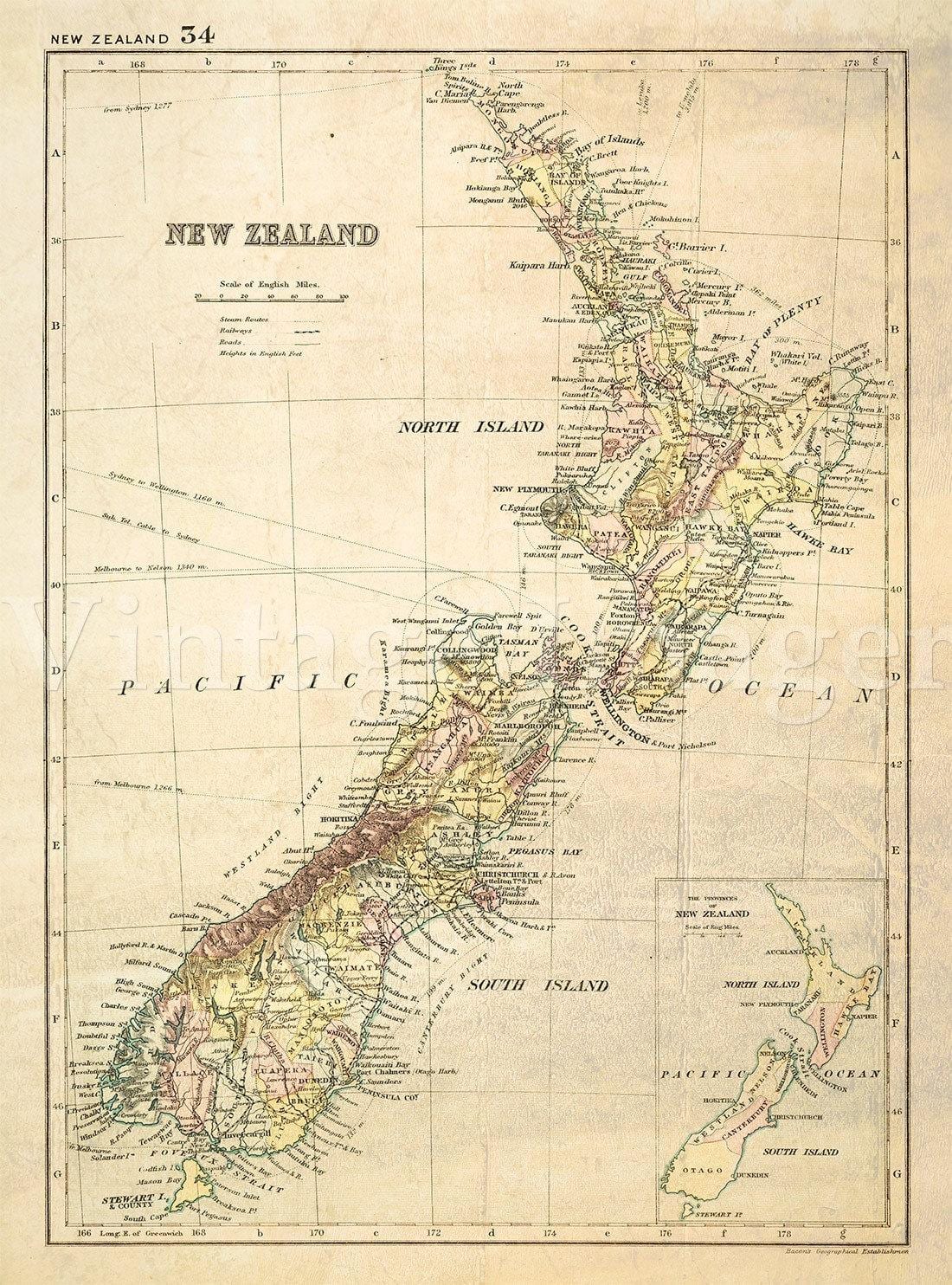 Mapa de l'antiga de nova zelanda