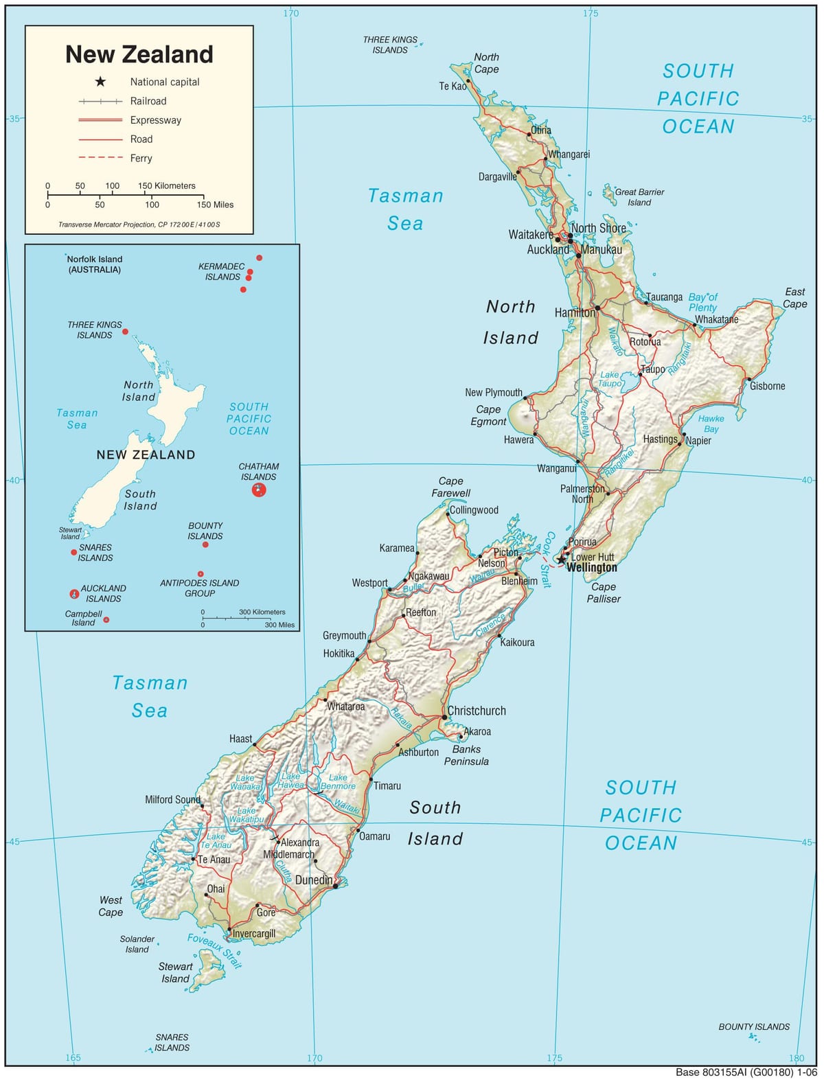 Mapa de l'illa nord de nova zelanda amb la distància