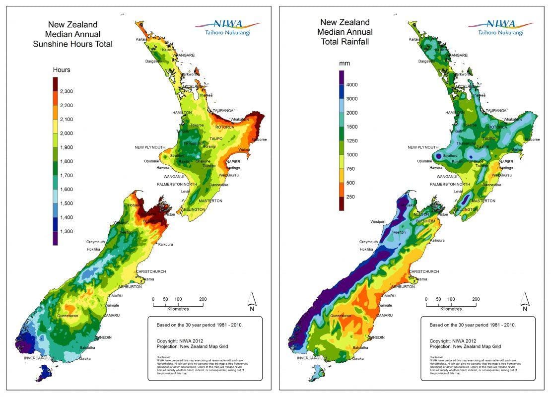 Mapa de nova zelanda climàtic