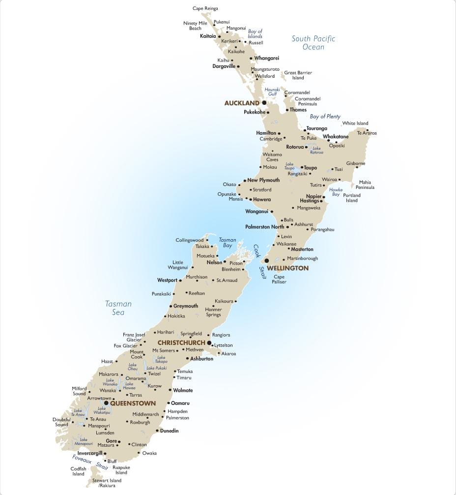 Mapa de nova zelanda destacats 