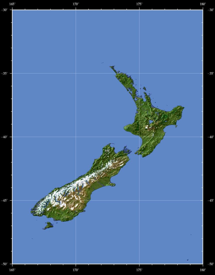 nova zelanda terra mapa