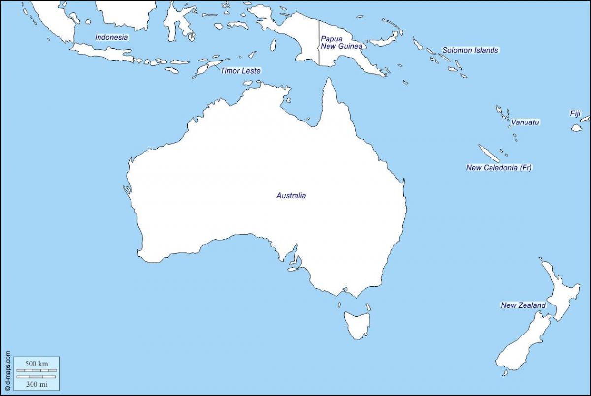 esquema mapa d'austràlia i nova zelanda