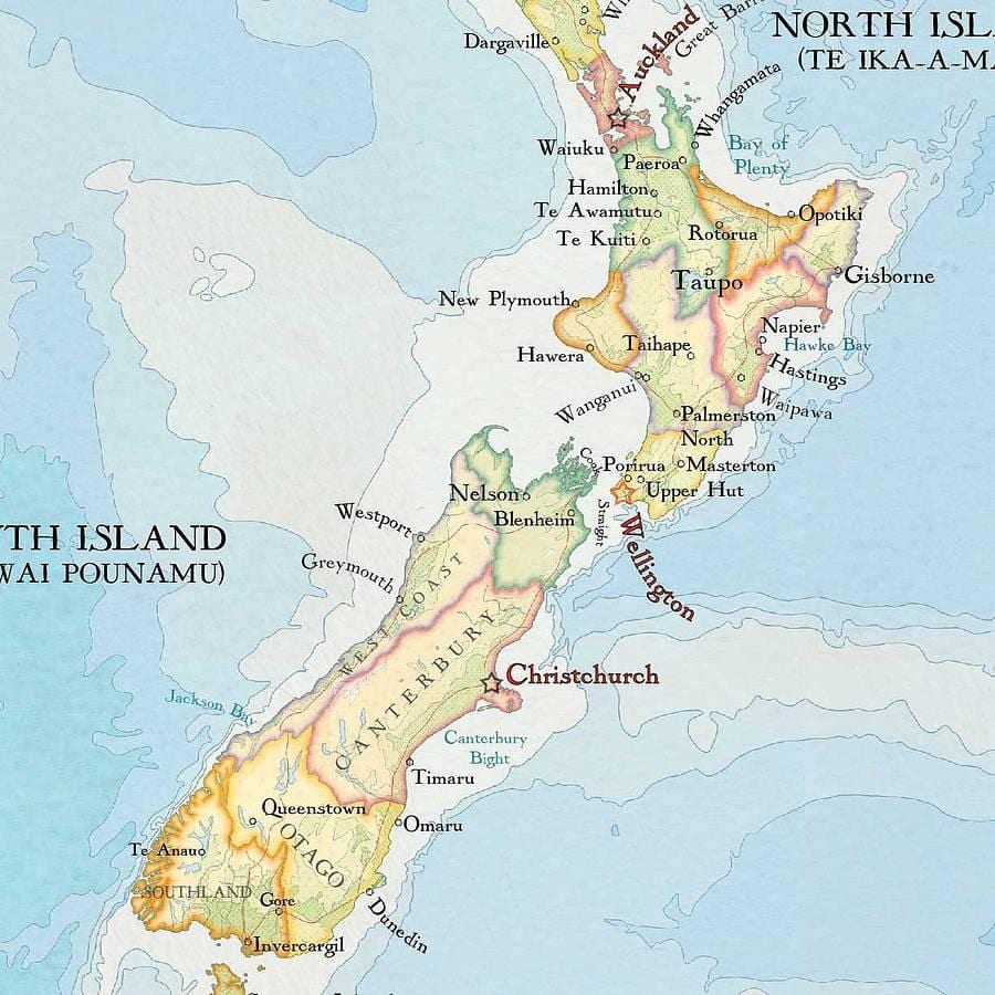 Mapa de nova zelanda imprimir