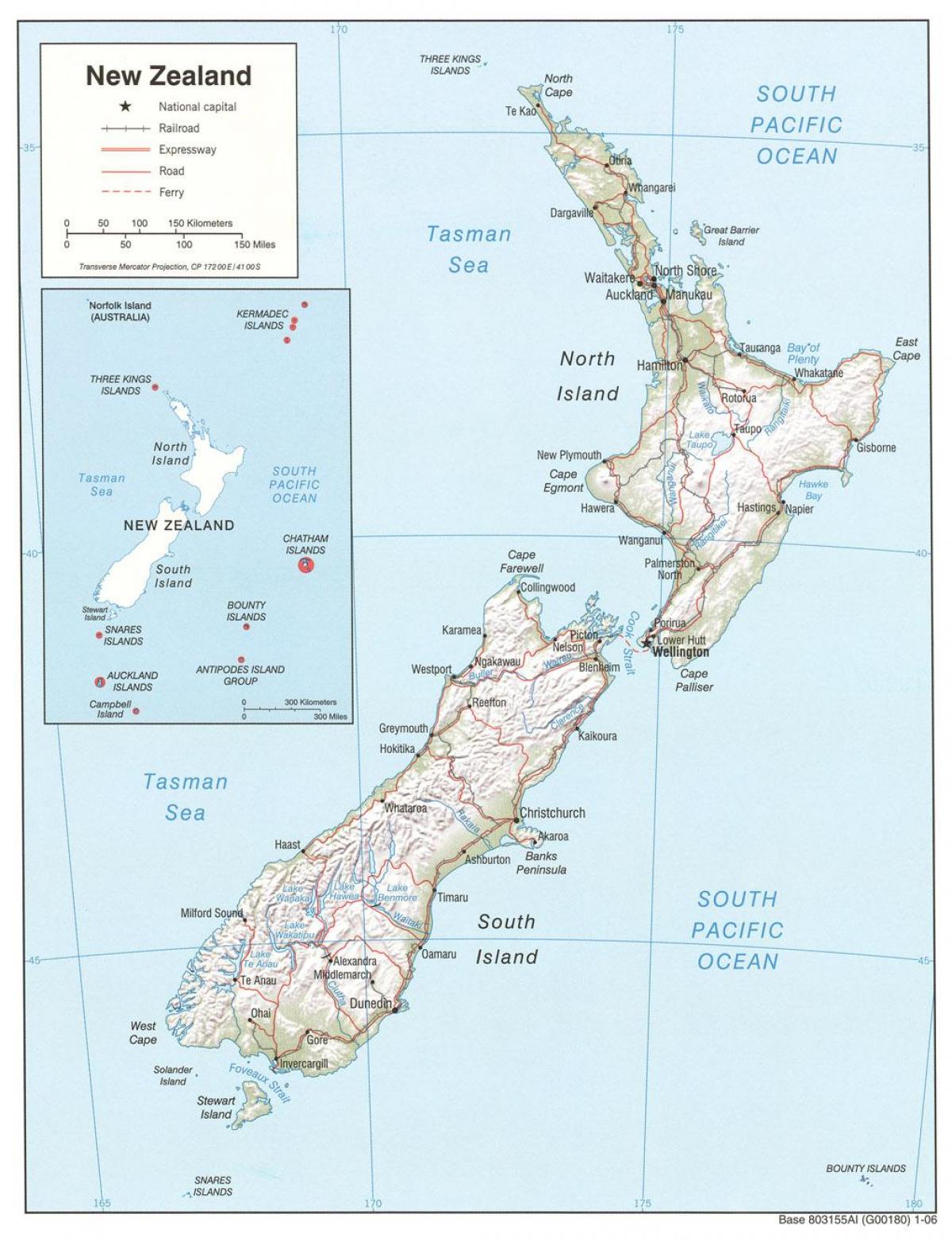 nova zelanda rius mapa