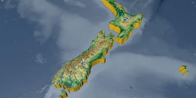 Mapa 3d de nova zelanda