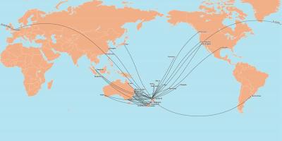 Aire de nova zelanda mapa de rutes internacionals