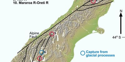 Mapa del congost del riu de nova zelanda