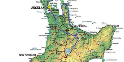 Mapa d'esquí de l'illa nord de nova zelanda
