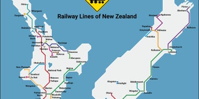 Nova zelanda xarxa ferroviària mapa