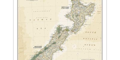National geographic nova zelanda mapa