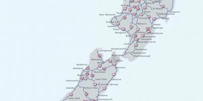 Nova zelanda carreteres mapa