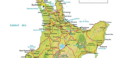 Mapa del nord de nova zelanda