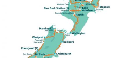 Nova zelanda atraccions turístiques mapa