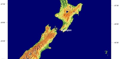 Nova zelanda terreny mapa