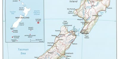 Nova zelanda rius mapa