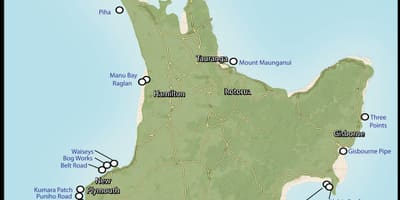 Mapa de nova zelanda surf