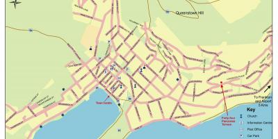 Carrer mapa de queenstown, nova zelanda